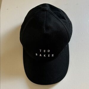 Ted Baker Black Branded Cotton M/L Baseball Hat